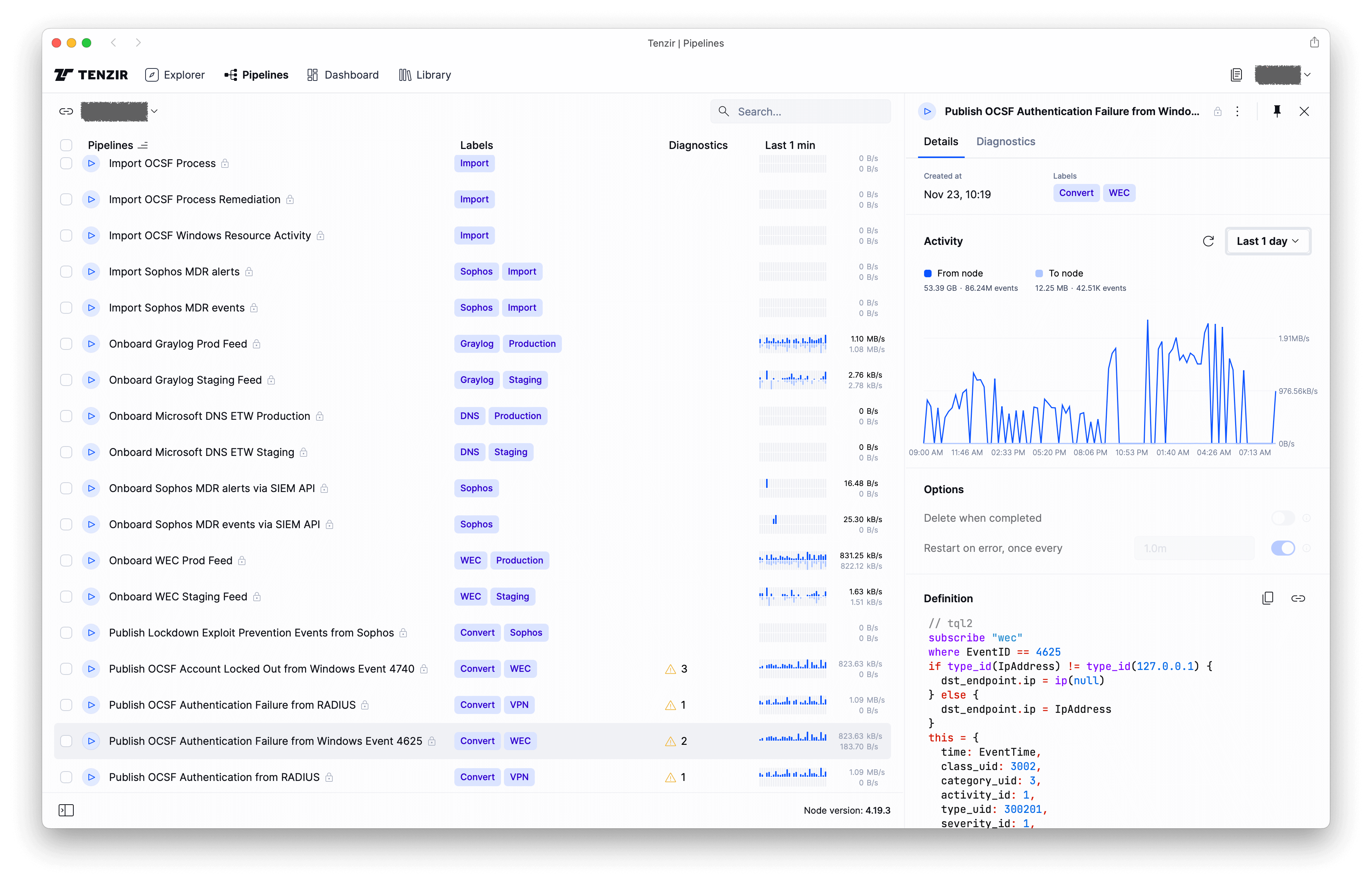 Tenzir Platform in action